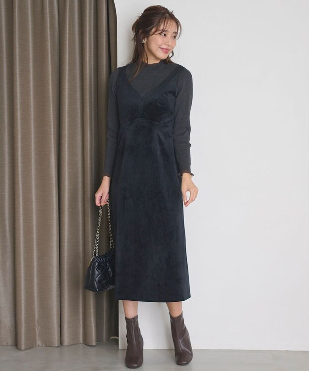 Feroux ベロア ジャンパースカート ブラック系