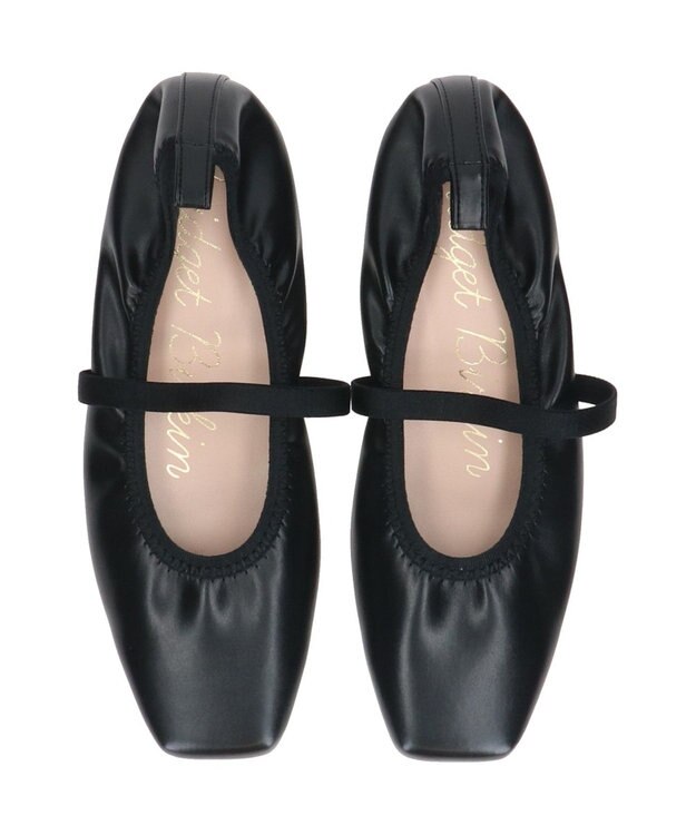 Bridget Birkin 【Bridget Birkin】エラスティックバンドスクエアバレエシューズ ブラック