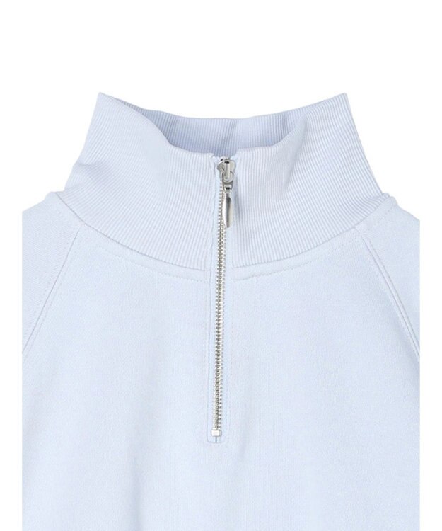 earth music&ecology ハーフジップショートプルオーバー Light Blue