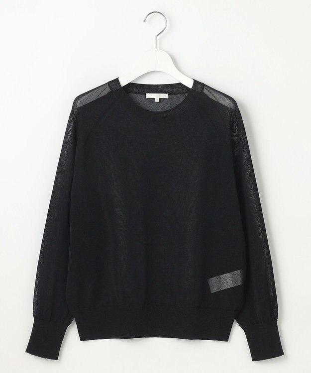 自由区 【洗える】シアーアセテート ニット ブラック