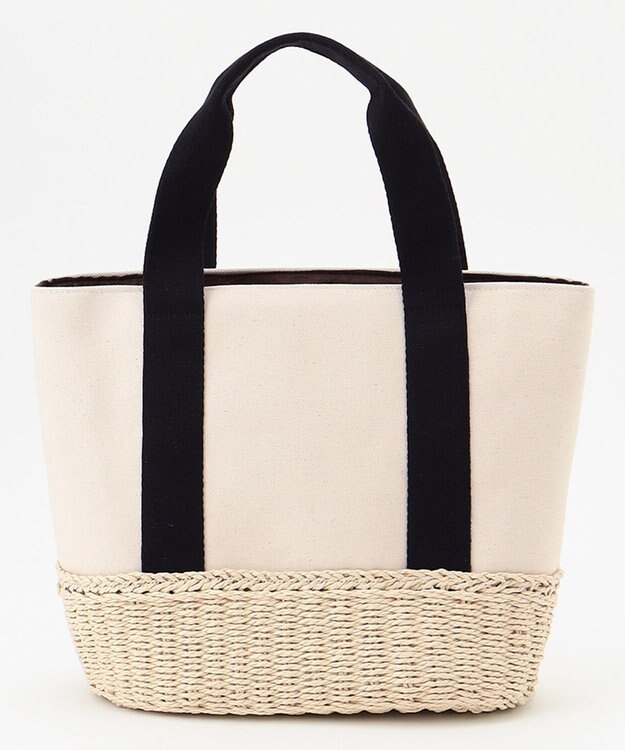 LA BAGAGERIE 【maison vert】 【ペーパー素材・撥水キャンバス】キャンバスコンビかごバッグ ナチュラル