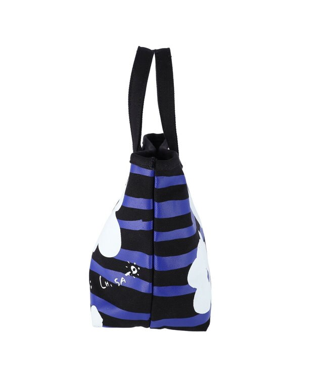 tsumori chisato CARRY フラワーボーダー ハンドバッグ 手提げ 花柄 ボーダー ブラック