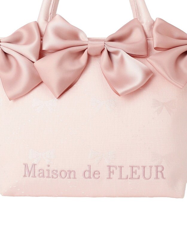 Maison de FLEUR リボンジャカード2Wayミニトートバッグ Pink