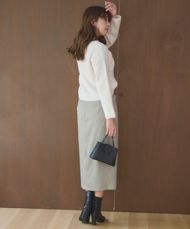 Feroux 【洗える】片畦プルオーバーニット アイボリー系