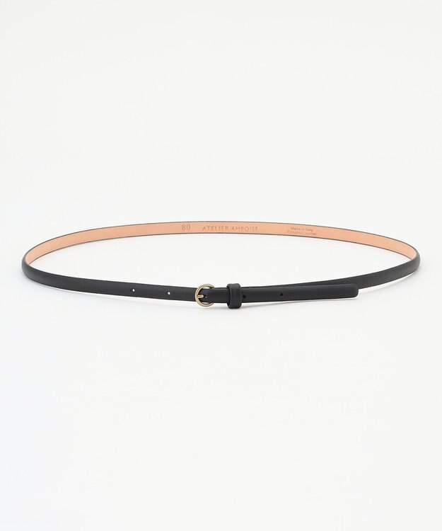 BEIGE， 【一部店舗限定】ATELIER AMBOISE / スムースレザーベルト Black