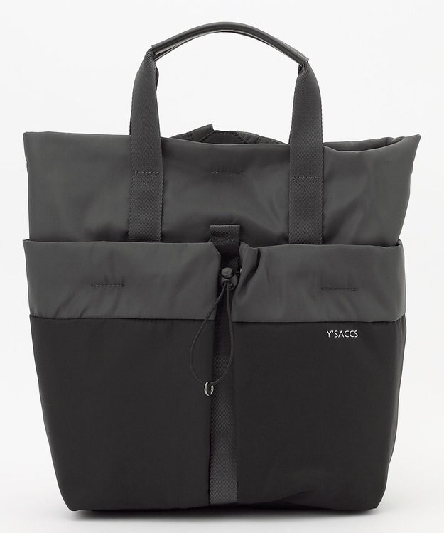 Y'SACCS ドローストリング コンビカラーリュックサック ダークグレー