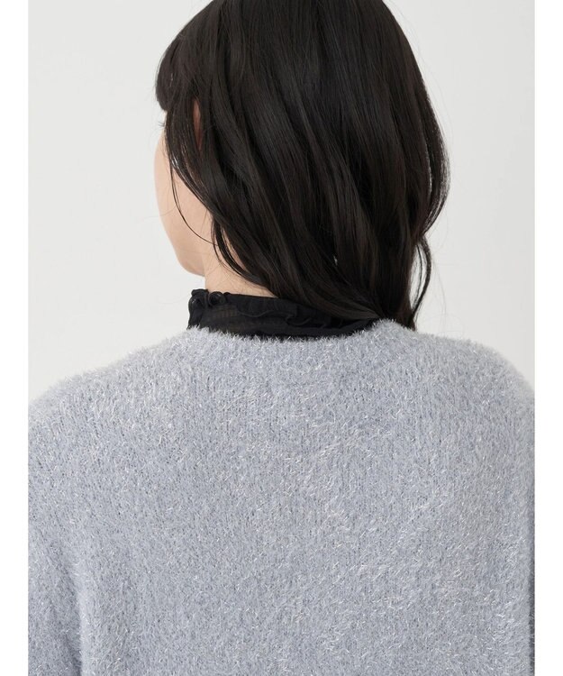 earth music&ecology キラキラシャギーカーディガン Light Gray