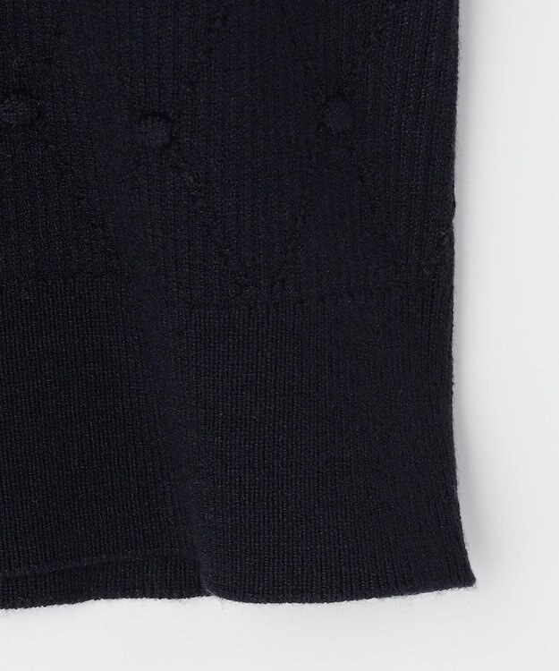 組曲 L 【先行予約・WEB限定】ポップコーンアーガイル5分袖 ニット ネイビー系