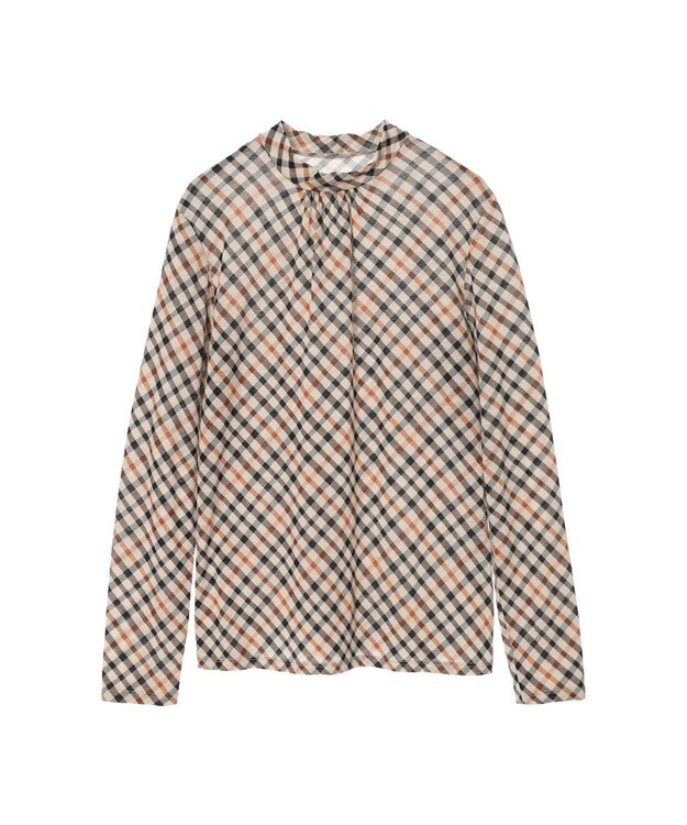 DAKS ファインメリノ ハイネックカットソー ハウスチェック