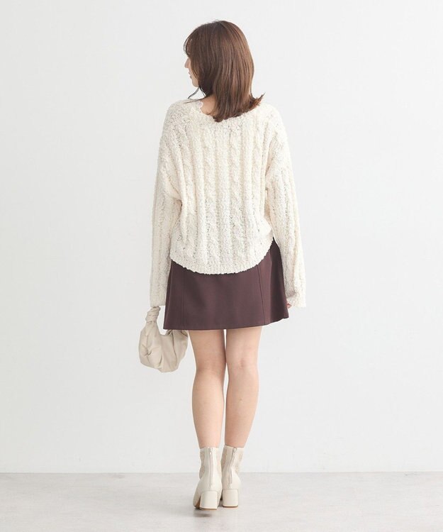 earth music&ecology ポコポコケーブルカーディガン Ivory