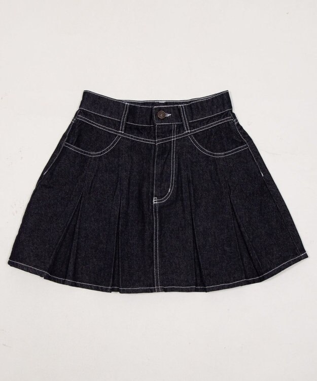 WEGO デニムプリーツミニスカート デニムインディゴ
