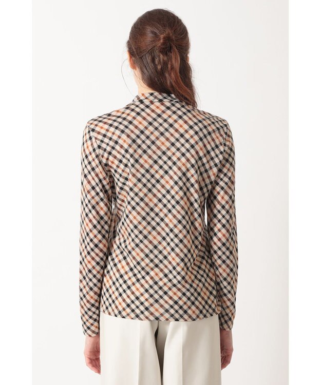 DAKS ファインメリノ ハイネックカットソー ハウスチェック