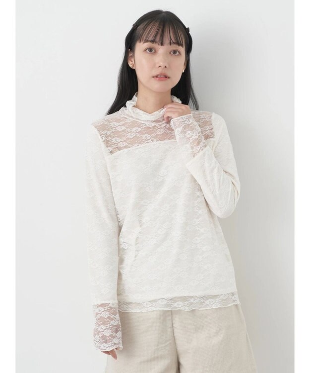 earth music&ecology あったかフェミニンインナー（レース） Off White