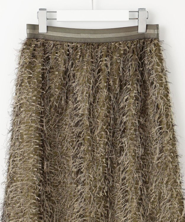 自由区 L 【カタログ掲載】フェザージャカード スカート カーキ