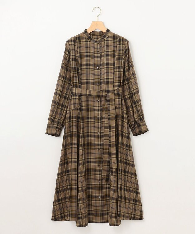 組曲 シアーツイルチェック ワンピース ダークブラウン系3