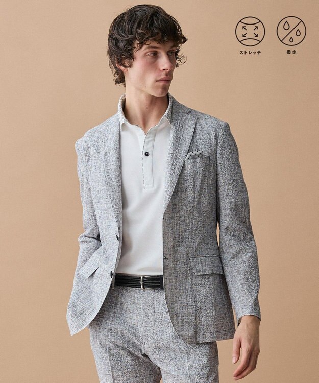JOSEPH ABBOUD 【洗える/UV/エコ撥水/26SSモデル登場】ライトウェーブライト ジャケット ライトグレー系26SSカラー