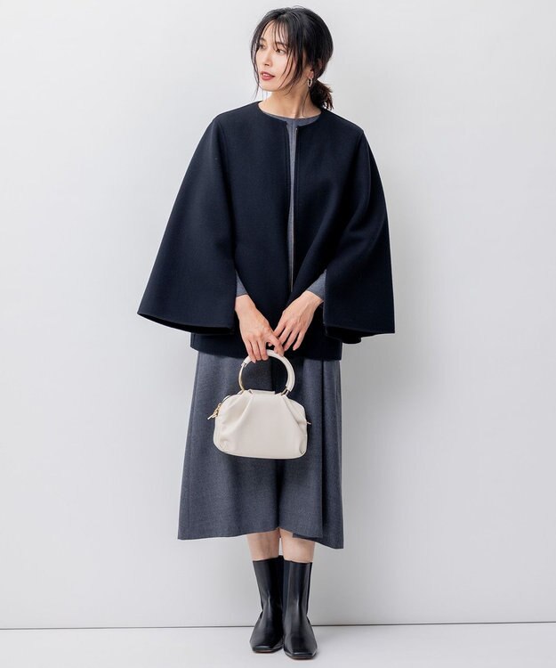 23区 L ウールリバー ケープ ジャケット ブラック系