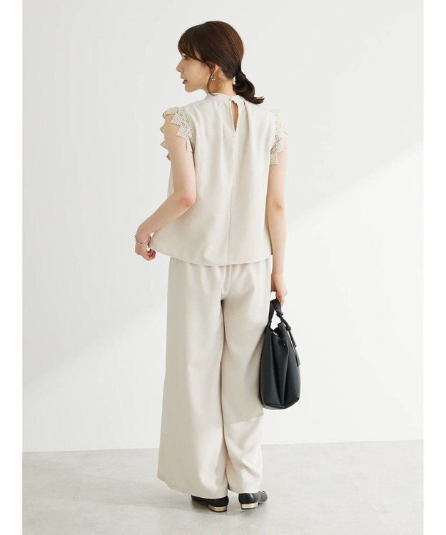 Green Parks ・ＥＬＥＮＣＡＲＥ　ＤＵＥ　リネンライクレースブラウス Ivory