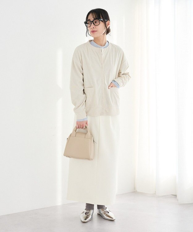 CRAFT STANDARD BOUTIQUE リングドットボタンカーディガン Ivory