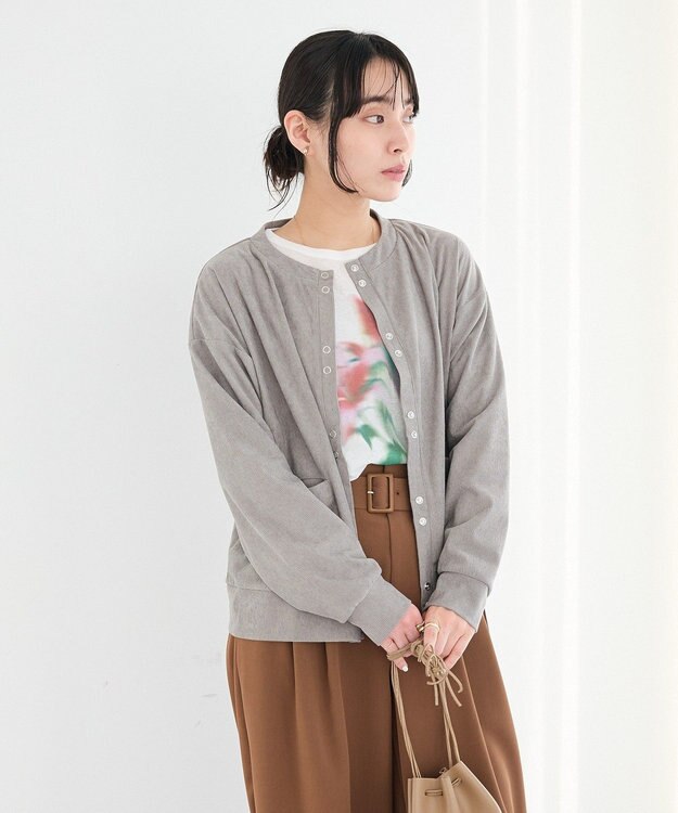 CRAFT STANDARD BOUTIQUE リングドットボタンカーディガン Gray