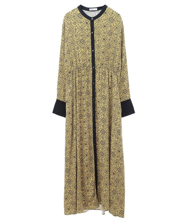 CRAFT STANDARD BOUTIQUE 総柄バイカラーワンピース Yellow