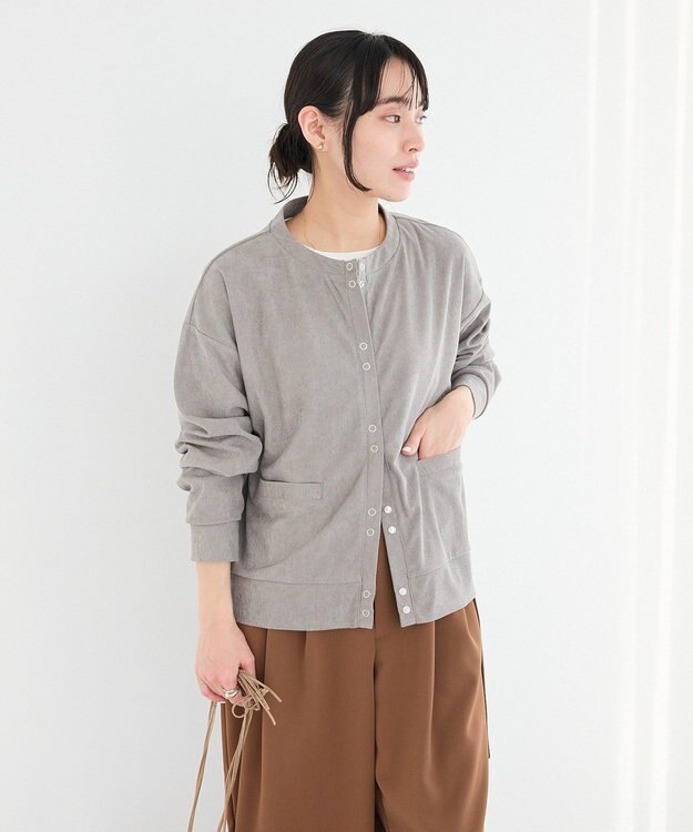 CRAFT STANDARD BOUTIQUE リングドットボタンカーディガン Gray