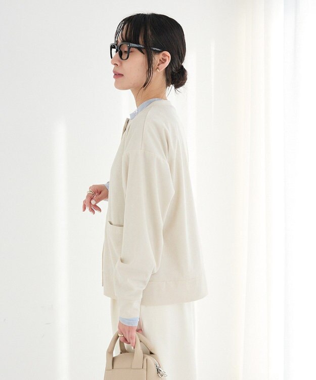 CRAFT STANDARD BOUTIQUE リングドットボタンカーディガン Ivory