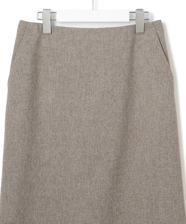 23区 【洗える】ウールライクカルゼ タイト スカート ダークブラウン系