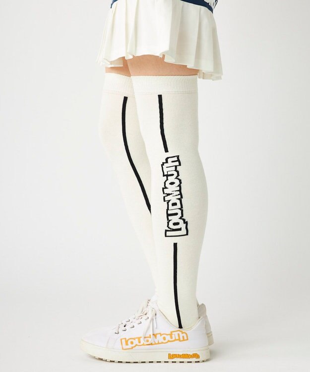 FILA GOLF／marie claire 【LOUDMOUTH】ロゴ入りニーハイソックス Off White