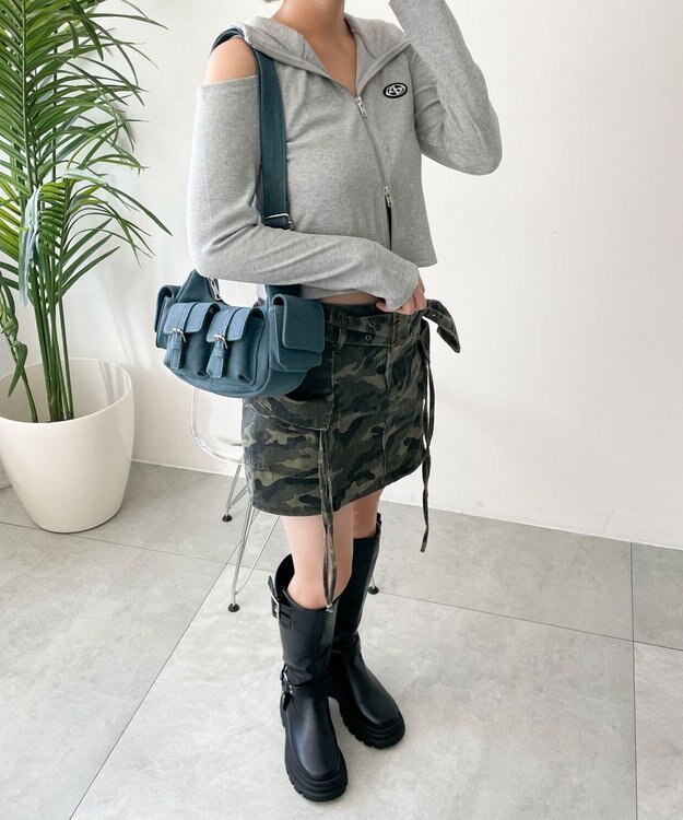 WEGO 金具デザインポケットショルダー デニム