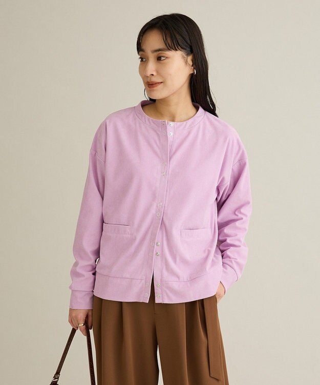 CRAFT STANDARD BOUTIQUE リングドットボタンカーディガン Pink