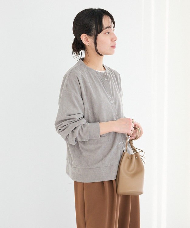 CRAFT STANDARD BOUTIQUE リングドットボタンカーディガン Gray