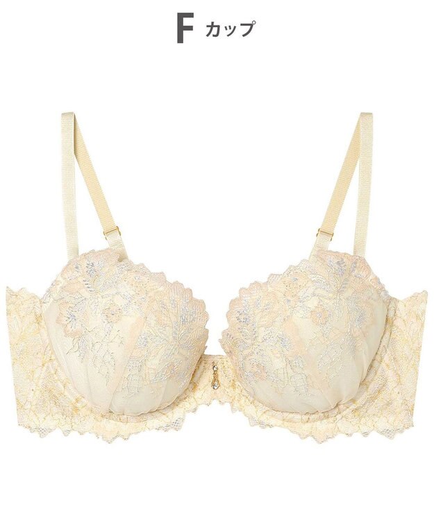 AMPHI ブラジャー ふっくらまる胸キープ 脇高設計 脇・背中スッキリ Gカップまで対応 大きいサイズ 【Hold Day Bra ホールドデイブラ】 BYJ305 アンフィ／ワコール クリーム