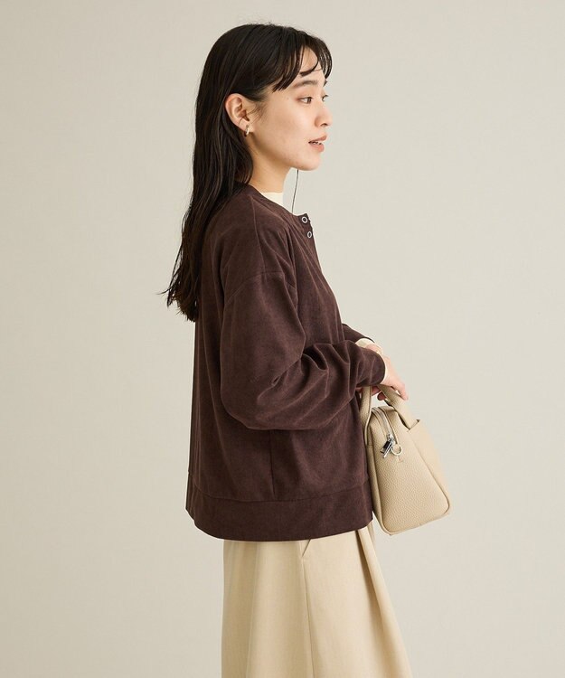 CRAFT STANDARD BOUTIQUE リングドットボタンカーディガン Brown
