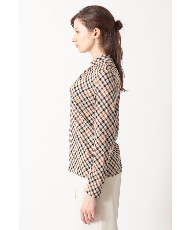 DAKS ファインメリノ ハイネックカットソー ハウスチェック
