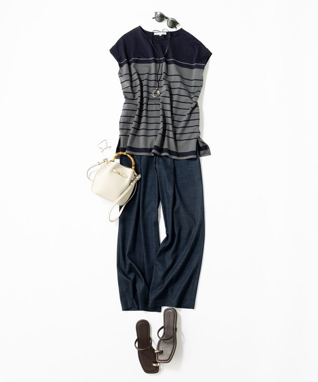 23区 【CLASSY.6月号掲載】ビジュー フラット サンダル ダークブラウン系