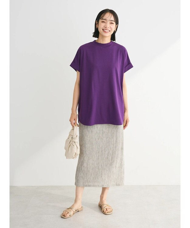 Green Parks 汗染み防止プチハイネックプルオーバー Purple