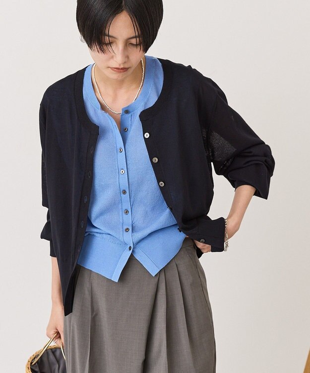 AMERICAN HOLIC 【2SET・接触冷感】カーディガン+ノースリーブニット Navy
