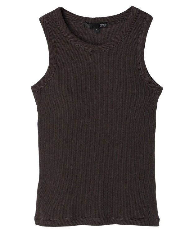 Green Parks ・ＳＵＧＡＲ　ＳＰＯＯＮリブタンクトップ（パット付） Charcoal Gray