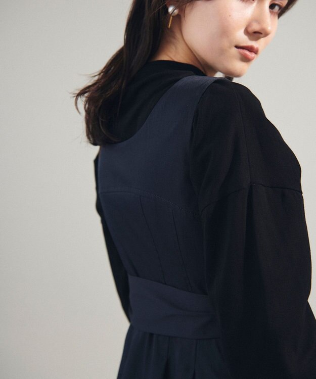 GRACE CONTINENTAL ジップディテールワンピース ブラック