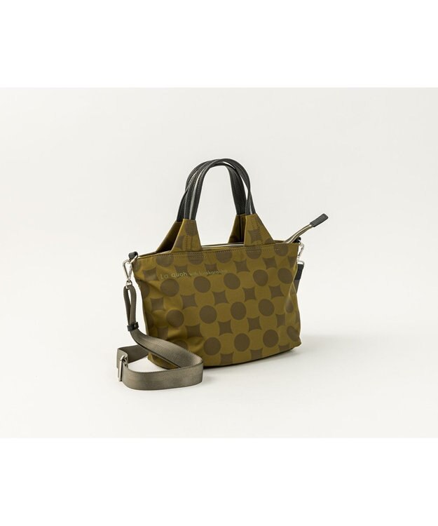 MIYABIYA La quoh with kirakaracho 南蛮七宝ベーシックプリント スモールトート 鶯(カーキ)