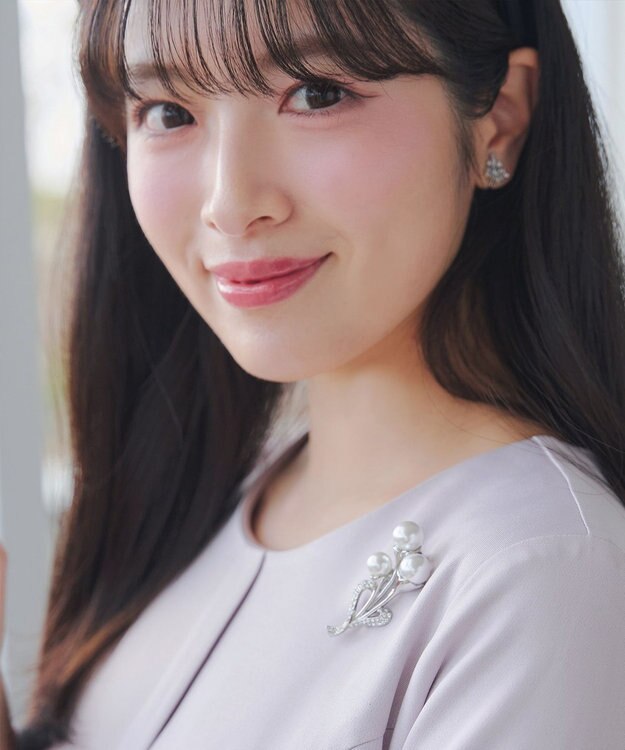 Tiaclasse パールリーフブランチブローチ シルバー