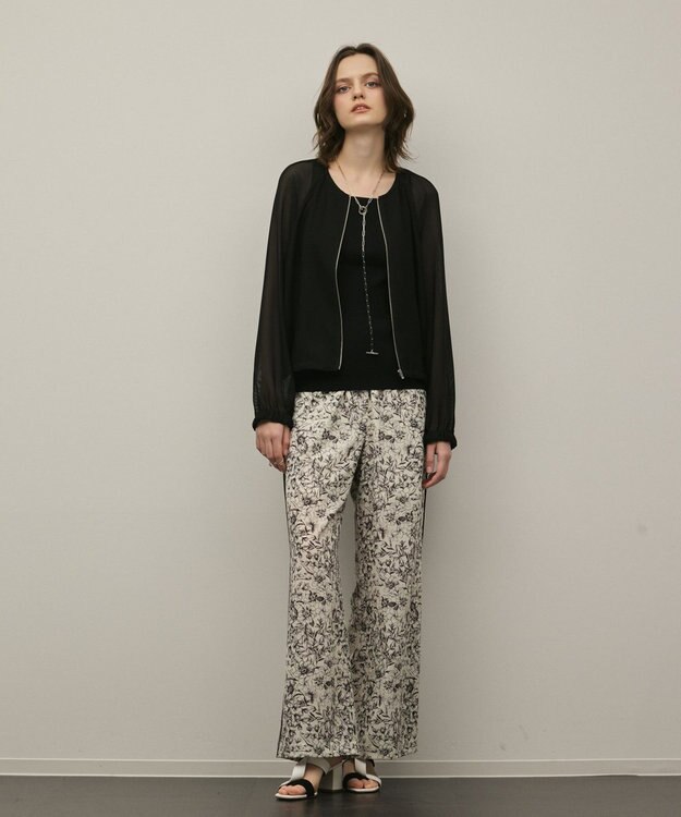 GRACE CONTINENTAL ノーカラーカラミブルゾン ブラック