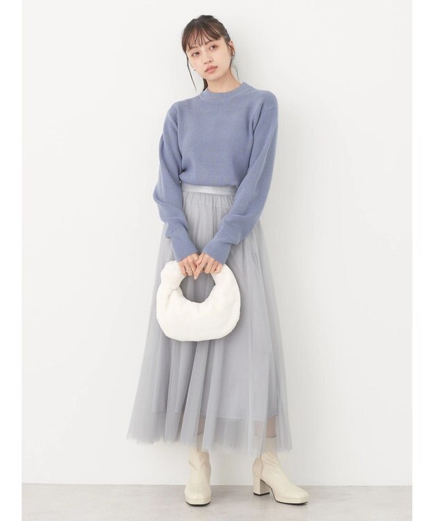 earth music&ecology アンチピリングハイネックプルオーバー Blue