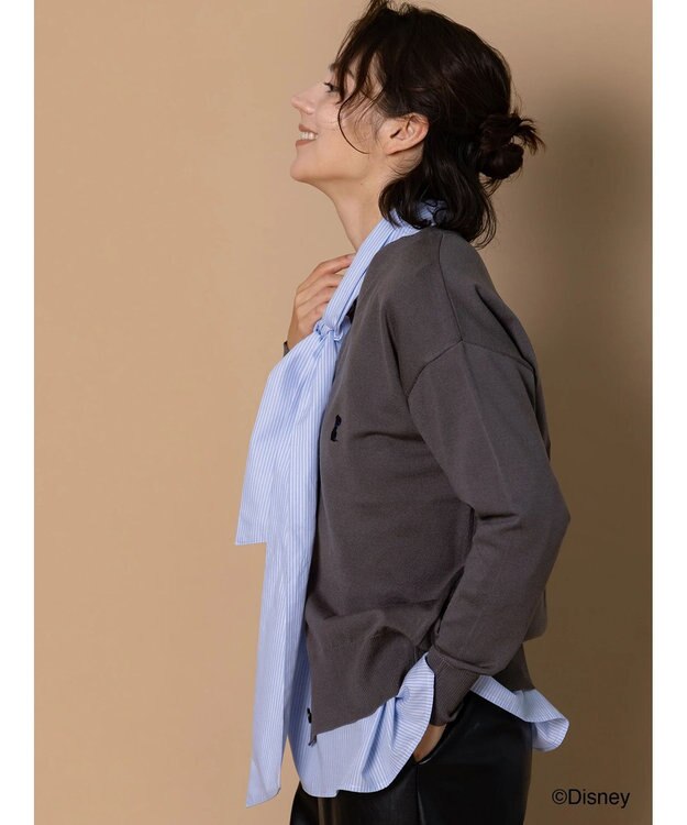 Te chichi 【Disney】101/刺繍Vネックカーディガン グレー