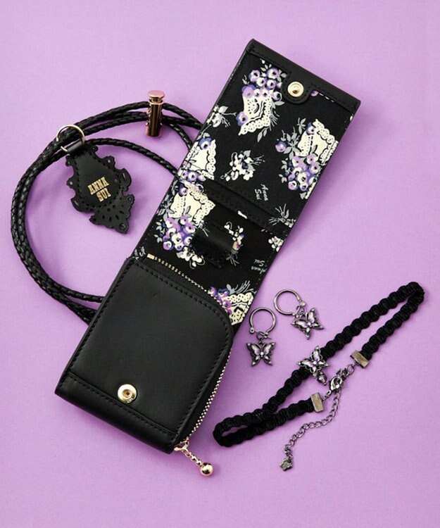 ANNA SUI エニータイム ショルダー付きミニマルチケース ピンク