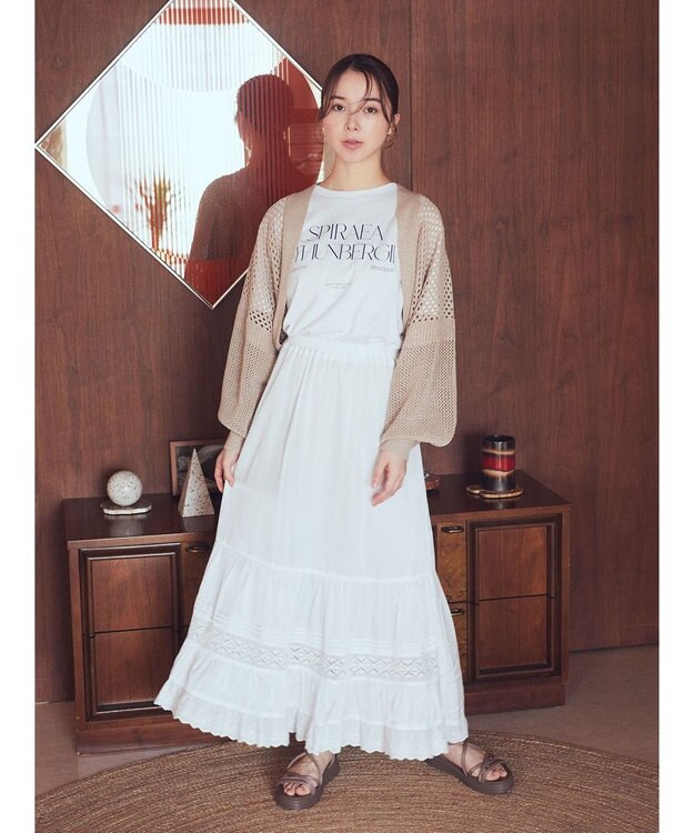 earth music&ecology メッシュボレロ Beige