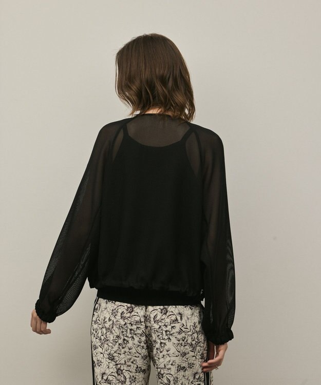 GRACE CONTINENTAL ノーカラーカラミブルゾン ブラック