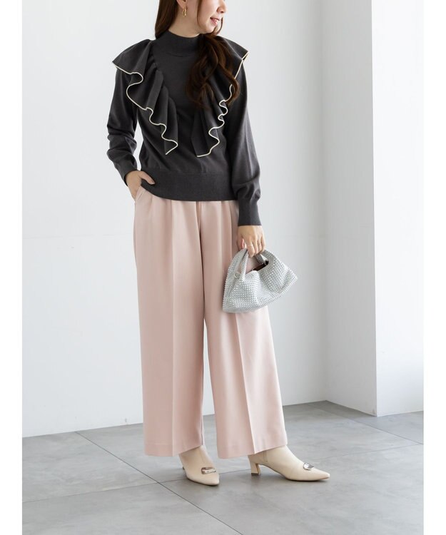 Te chichi ラッフルフリルニット チャコールグレー