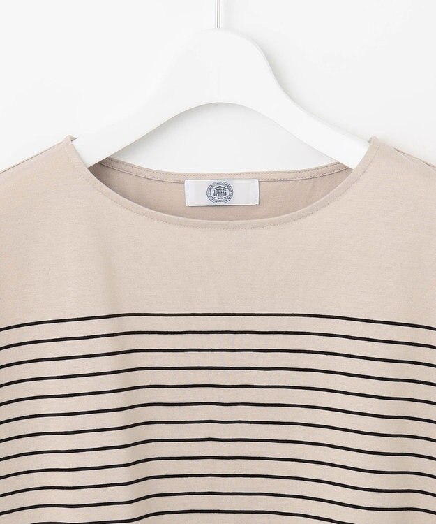 J.PRESS LADIES パネルボーダー ドルマン カットソー ベージュ系1